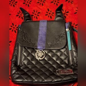 Disney Villains Maleficent Black Quilted Mini Backpack